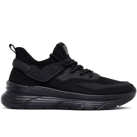 Resim Derimod Zero Men's Black Lace-Up Thick-Sole Fabric Sneaker 