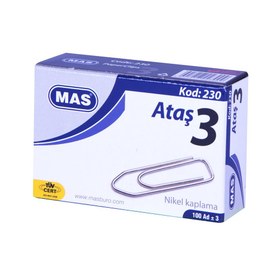Resim MAS 230 Ataş 28 mm No:3 100 Adet - Metalik Gri 