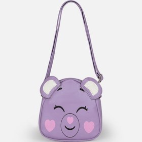 Resim İcone Bag Panda Yüz Baskılı Kız Çocuk Omuz Çantası, Lila Kız Çocuk Çantası 