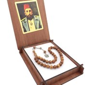 Resim Ahşap Kutulu Osmanlı Padişahı 2. Abdulhamid Temalı Kuka Tesbih 