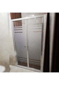 Resim 40 Desen Patentli Katlanır Cam Duşakabin İki Duvar Arası Duşakabi Gri 