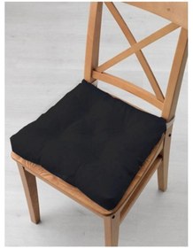 Resim 4'lü Pofidik Kare Sandalye Minderi 40 X 40 Cm Siyah 