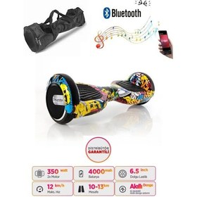 Resim Citymate Hoverboard 6.5 inch Elektrikli Kaykay Scooter Full Ledli Bluetooth Hoparlörlü Çanta Hediye D01 