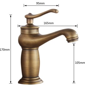 Resim Guangdong Spirit Banyo Havzası Musluk Antik Pirinç Mikser Katı Bakır Lüks Avrupa Tarzı Musluk Muslukları 