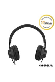 Resim HyperGear V50 Type-C ve 3.5mm Jack Girişli Mikrofonlu Kablolu Kulaküstü Kulaklık Siyah 