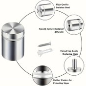 Resim 8 Set 12mm x 25mm Paslanmaz Çelik Braket Vidası, Standoff Vidası, Dekoratif Çiviler, Reklam Dekoratif Çiviler, Boş Çiviler, Reklam Panosu Çivileri, Ayna Çivileri, Cam Çivileri, Paslanmaz Çelik Dikey Duvar Montajlı Standoff'lar, Donanım Aksesuarları. 