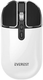Resim Everest SM-620 2in1 Bluetooth+2,4Ghz Şarjlı Metalik Süper Sessiz Mobil-TV-PC Destekli Kablosuz Mouse (BEYAZ) 