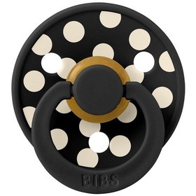 Resim Bibs Studio Polka Big Kauçuk Emzik - Black Ivory 0-6 Ay 