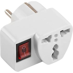 Resim Powermaster Axe Tools Aç Kapa Düğmeli Ingiliz Fiş Üniversal Kare Tipi Beyaz Priz Çevirici Laptop Notebook Uyumlu 