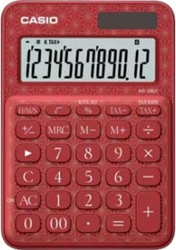 Resim Casio Ms-20uc-jrd 12 Hane Kırmızı Desenli Masa Üstü Hesap Makinesi Çok Renkli 