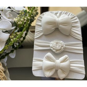 Resim Cherub Kız Bebek Fiyonklu Bone Bandana 3lü Set 