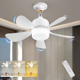 Resim WAGUDO Tavan Fanı, 3 Hız Ayarlı Fan Bıçakları, Aşırı Yük ve Kısa Devre Koruması, Enerji Tasarruflu Soğutma için Oturma Odaları, Yatak Odaları, Ofisler - Beyaz, Tavan Fanı Taşınabilir, Ev Konforu, Modern Tasarım, Sağlam Yapı, Dayanıklı Yapı 
