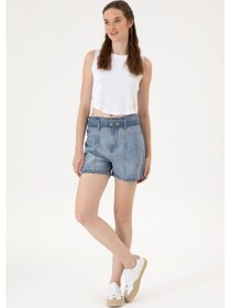 Resim U.s. Polo Assn. Kadın Açık Mavi Şort Jean 50304336-dn0021 Lıght Blue 