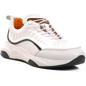 Resim AYAKMOD Premium 495 M Beyaz Hakiki Deri Erkek Sneaker 