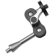 Resim Pazly Ma-95 Alüminyum Montaj Braketi - 1/4 Vida, Siyah + Gri, 9,5x2,2 Cm, Çift Top Başlı, Mini Anahtar İçerir 