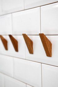 Resim Hagen Banyo Askısı Yapışkanlı 4'lü Ahşap Askılık 