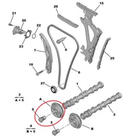 Resim Peugeot 3008 (2024-2025) 1.2 Benzinli Emme Eksantrik Mil Dişli ve Vidası (Orijinal) 