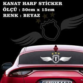 Resim Fresh T harfi kanat angel sticker - Araba motosiklet dolap cam uyumlu isime kişiye özel 