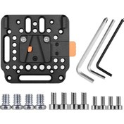 Resim Pazly V-mount Pilota Hızlı Çıkış Plakası - Alüminyum, 1/4 Vida, M3/m4 Siyah/turuncu 