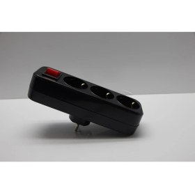 Resim Üçlü Anahtarlı Golyat Fiş Priz Siyah Mutlusan 