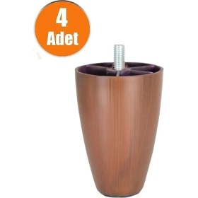 Resim Moda Adalya Armut 10 cm Mobilya Baza Koltuk Puf Silindir Ayak Kanepe Ayağı Ceviz Ince Diş M8 (4 Adet) 