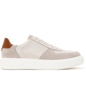 Resim Erkek Bej Kalın Tabanlı Deri Sneaker 