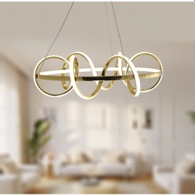 Resim Tt314-sr Tt Ayd. 3 Renk Işık Büyük Sarmal Sarı Kaplama Led Avize SARI 