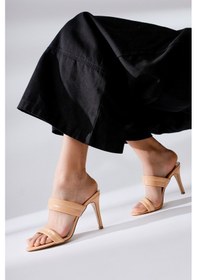 Resim Rhoda Nud Oval Burunlu Bantlı Topuklu Terlik 001 