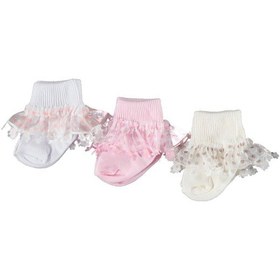 Resim Mdm 12 Adet Yenidoğan Bebek Çorap 4 Paket, Pakette 3 Adet Mevcut Desenlipembe 636956- Pembe 