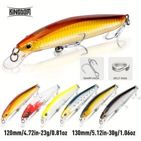 Resim KINGDOM 1 Adet Işıklı Minnow Balıkçılık Yemi - Yüzen, Uzun Menzilli Atış Yemi Tatlısu & Tuzlu Su için Ağırlıklı Çıngırak Boncuklarla Geliştirilmiş Yüzme Hareketi 