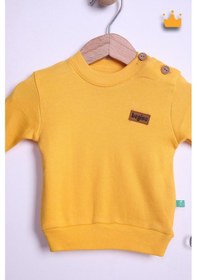 Resim Babyhola Kız Erkek Bebek Çocuk Takım Pamuk Düğmeli Alt Üst Takım 23631 Sarı 