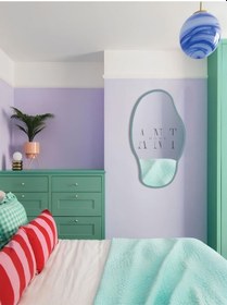 Resim Asimetrik 75x40 Cm Konsol Aynası, Dresuar Aynası, Tuvalet Aynası, Holl Aynası, Banyo Aynası Mavi 75 X 40 Mavi 