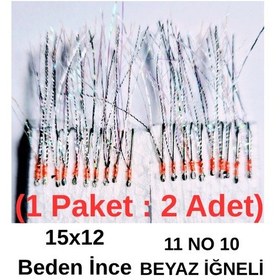 Resim Eagenset İstavrit Çaparisi 15x12 11 No 10 Beyaz İğneli 2li Paket 