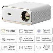 Resim Wanbo X5 Projeksiyon Cihazı 1100 ANSI Lümen, Android, Full HD, 4K DC, Otomatik Odaklama, Otomatik Keystone, Perde Algılama 