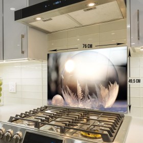 Resim Decorita Kış Küresi Desenli | Cam Ocak Arkası Koruyucu | 49.5cm x 76cm 