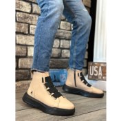 Resim BOA BA0142 Bantlı Erkek Yüksek Taban Krem Spor Bot 