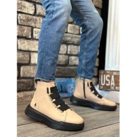 Resim BOA BA0142 Bantlı Erkek Yüksek Taban Krem Spor Bot 