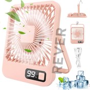 Resim Rever Masaüstü Vantilatör Şarjlı 5 Fan Kademe Hızı Serinletici Çok Amaçlı Fan 