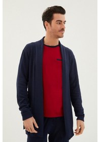 Resim Kığılı 3'lü Triko Roblu Yarım Bisiklet Yaka Pijama Takımı Lacivert 