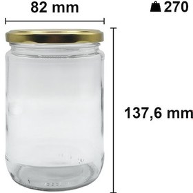 Resim Afracam 660 Ml Metal Kapaklı Şeffaf Cam Kavanoz 12 Adet Siyah 