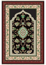 Resim Dijital Baskılı, Yıkanabilir, Yumuşak Dokulu Çocuk Ve Yetişkin Seccade S-dot-s-030 Siyah 