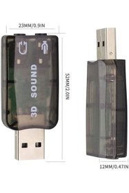 Resim aogo Usb Ses Kartı 3d Sound Tak Kullan Mic Kulaklık Mikrofon Çıkışı Masaüstü Dizüstü Harici Ses Kartı 