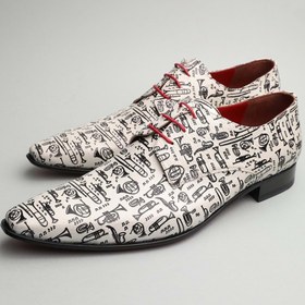 Resim Gondol Erkek Hakiki Deri Sivri Burun Özel Deri Tasarımlı Kundura Tz.616 