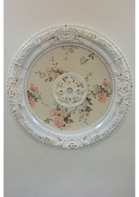 Resim 90 Cm Oval Beyaz Altın Saray Tavan 
