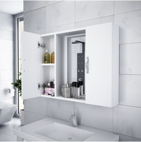 Resim Alesta Life Beyaz Aynalı Banyo Dolabı 