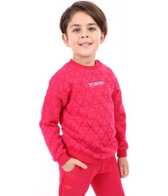 Resim Toontoy Unisex Çocuk Nakışlı Sweatshirt Fuşya 