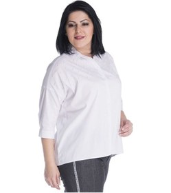 Resim Myline Inci Detaylı 3/4 Kollu Gömlek 