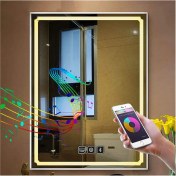 Resim Global Led Mirror 65X90 cm Bluetoothlu Dokunmatik Tuşlu Buğu Çözücü Ledli Banyo Aynası 