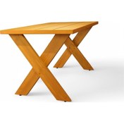 Resim Neiwel Garden Aksa Doğal Ahşap Bahçe Yemek Masası-70-160 Açık Ceviz 