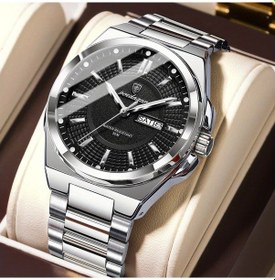 Resim Lumaworld Poedagar Erkekler İçin Lüks Kuvars Suya Dayanıklı Kol Saati 896 Silvery Black10 Altın 